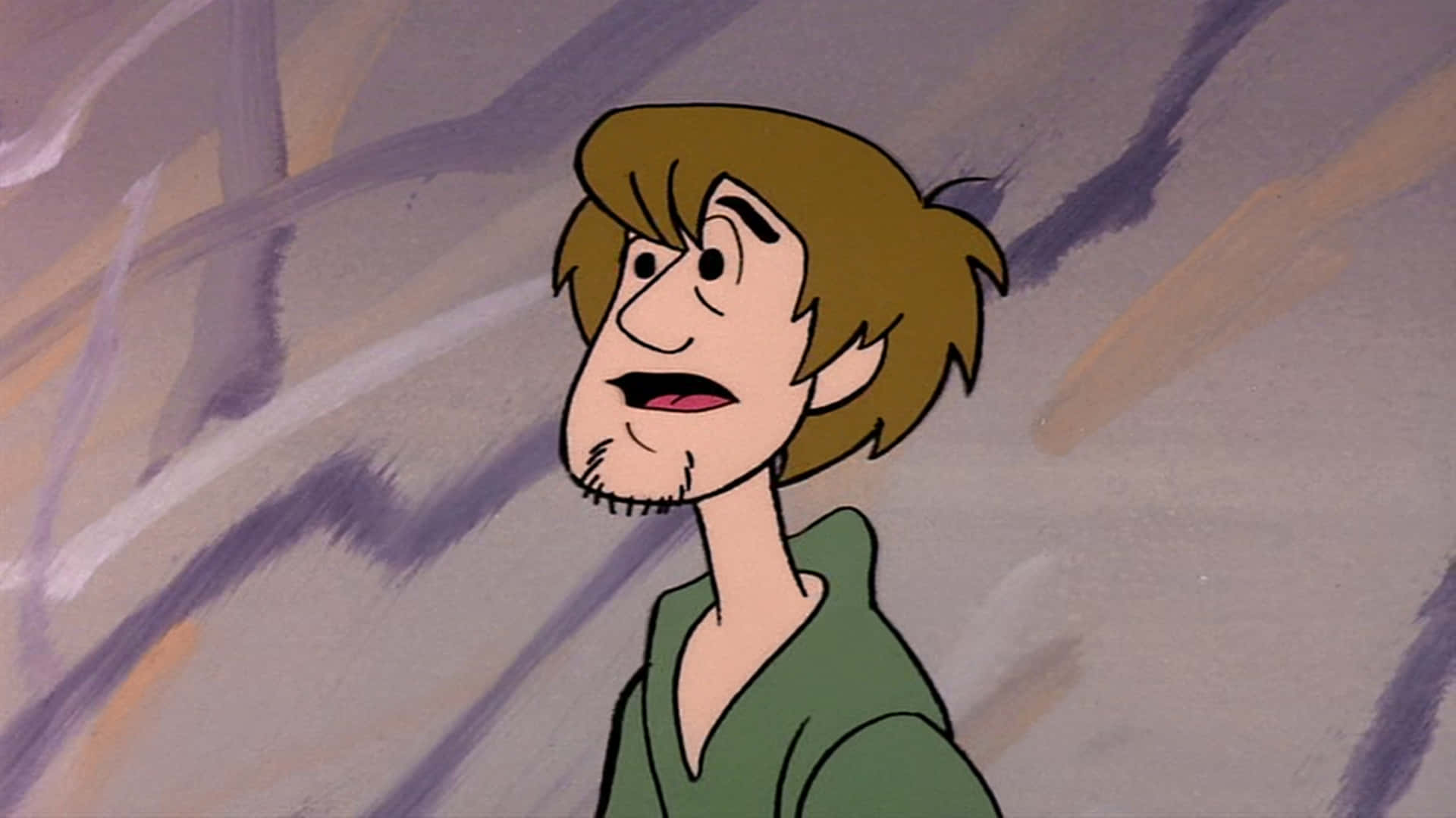 A Cartoon Character With Brown Hair And A Green Shirt Background