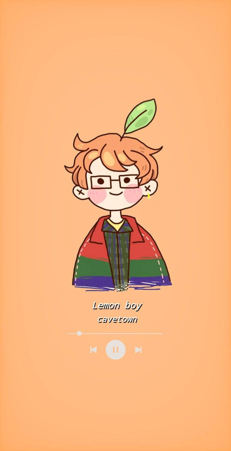 A Cartoon Character With Glasses And A Green Apple Background