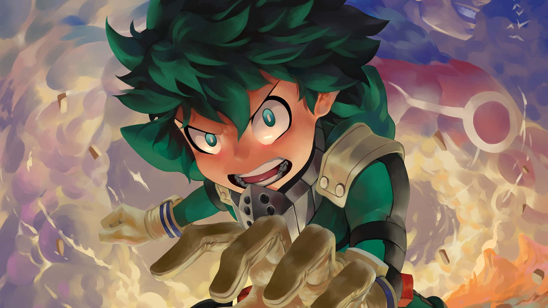 A Cartoon Character With Green Hair And A Green Hat Background