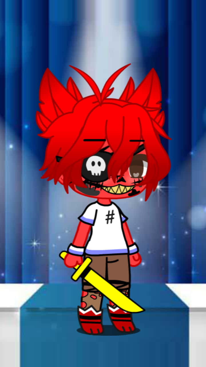 A Cartoon Character With Red Hair And A Sword Background