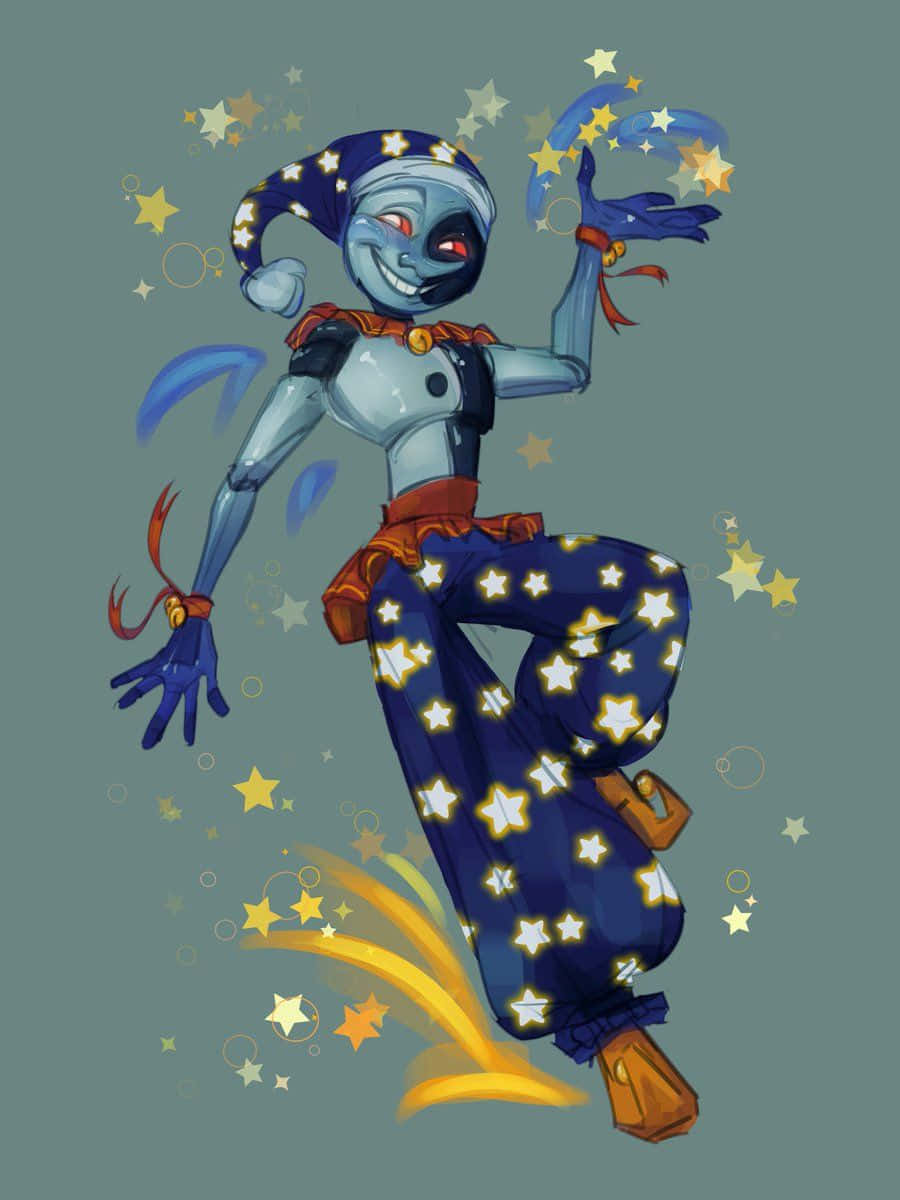 A Cartoon Character With Stars On His Head Background