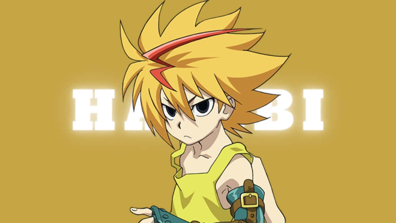 A Cartoon Character With Yellow Hair And A Yellow Background Background