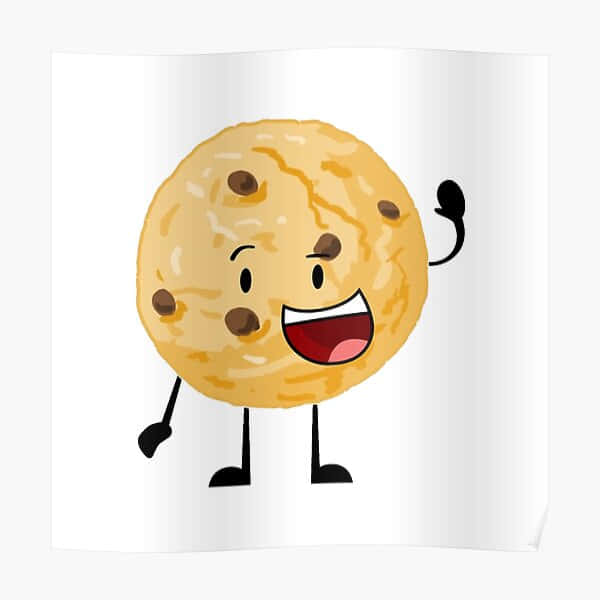 A Cartoon Cookie Character With A Smile And A Thumbs Up Poster Background