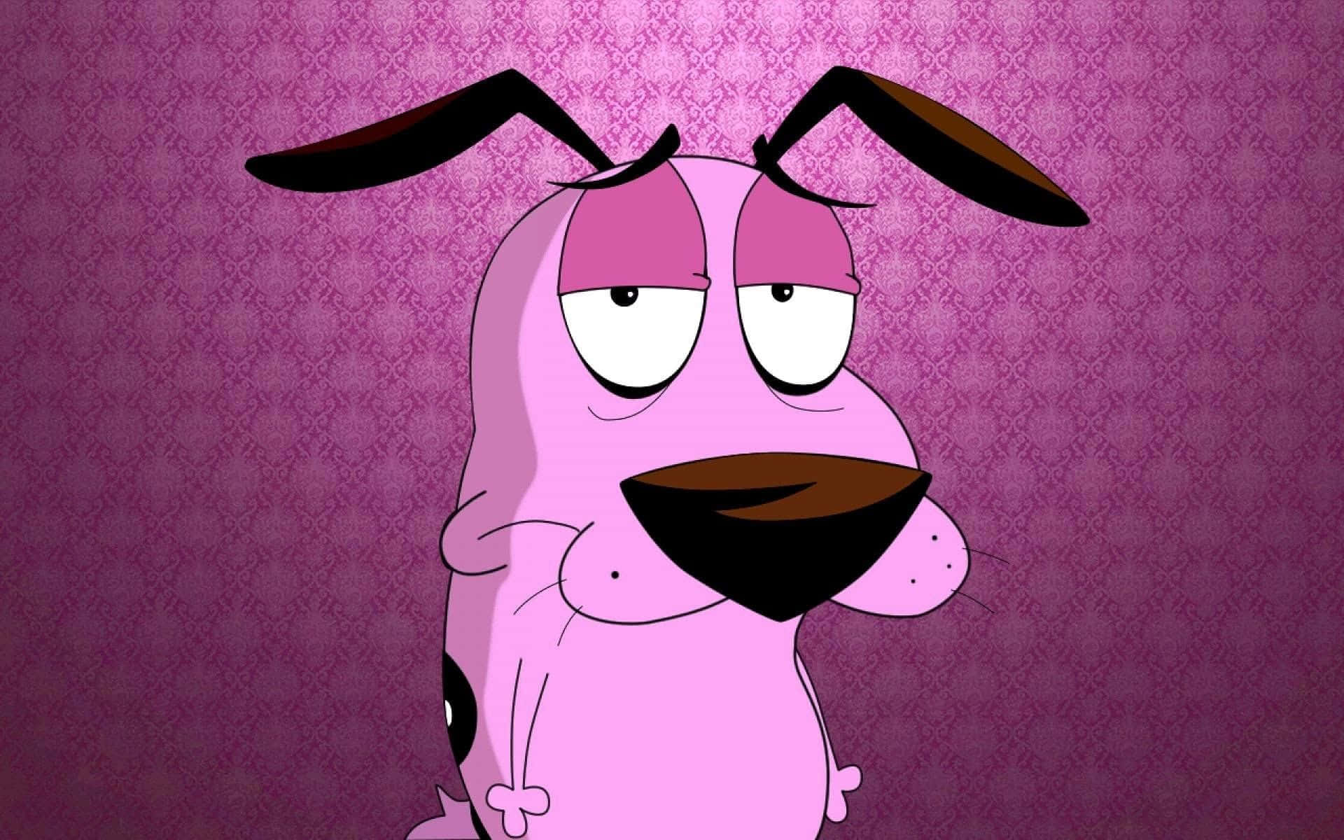 A Cartoon Dog With Black Eyes And Black Ears