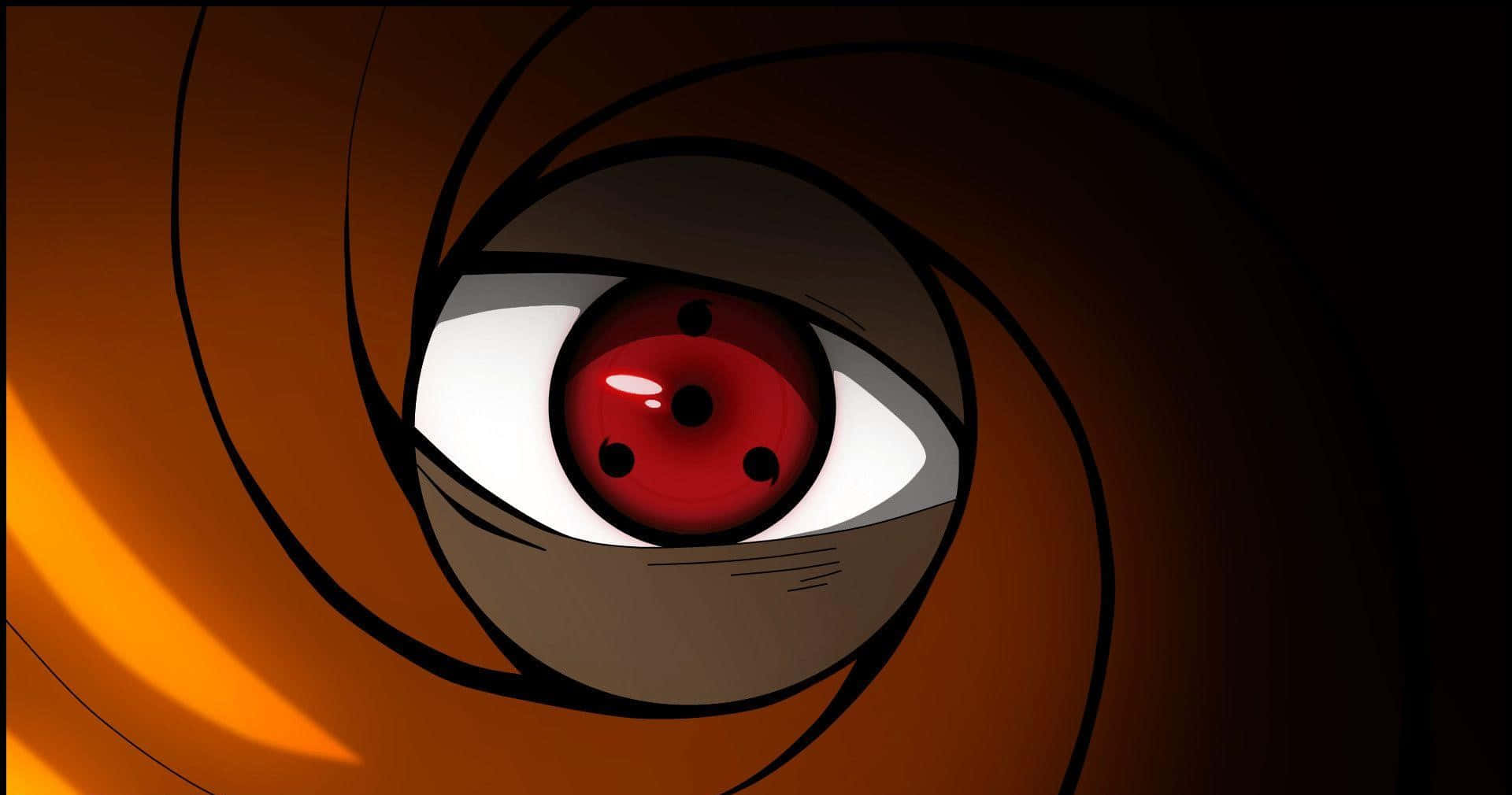 A Cartoon Eye With Red Eyes