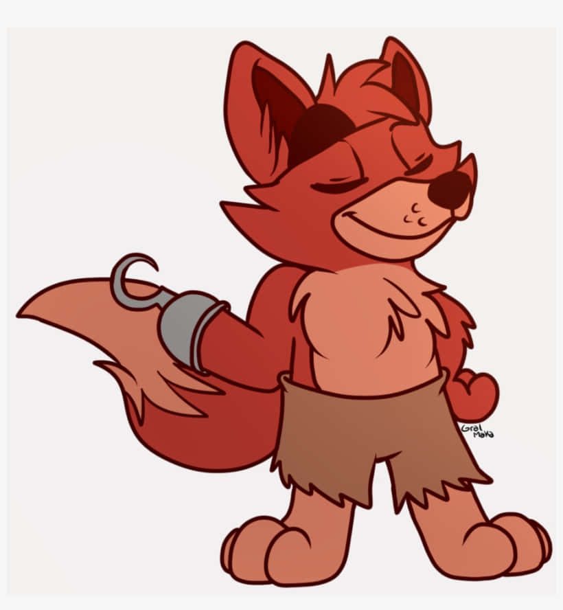 A Cartoon Fox With A Hammer Background