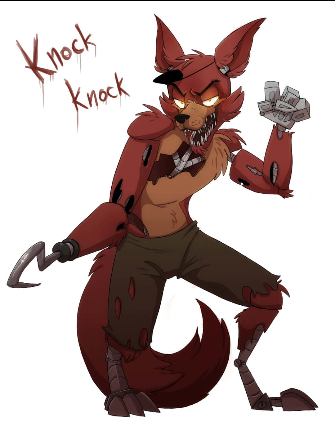 A Cartoon Fox With A Knife In His Hand Background