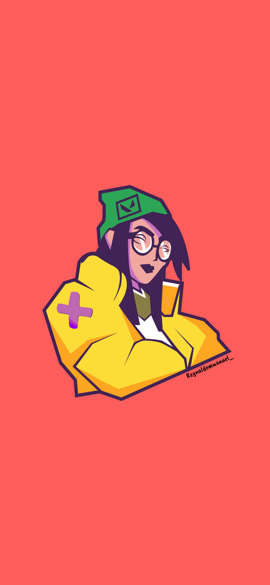 A Cartoon Girl In A Yellow Jacket And Glasses Background