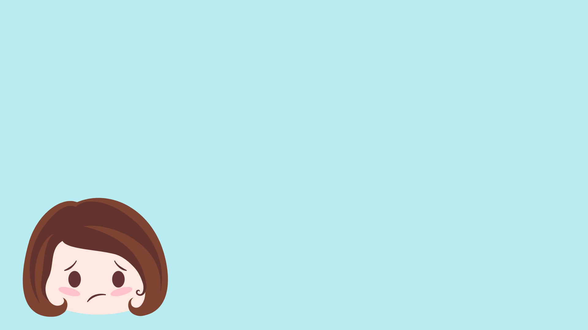 A Cartoon Girl With A Sad Face