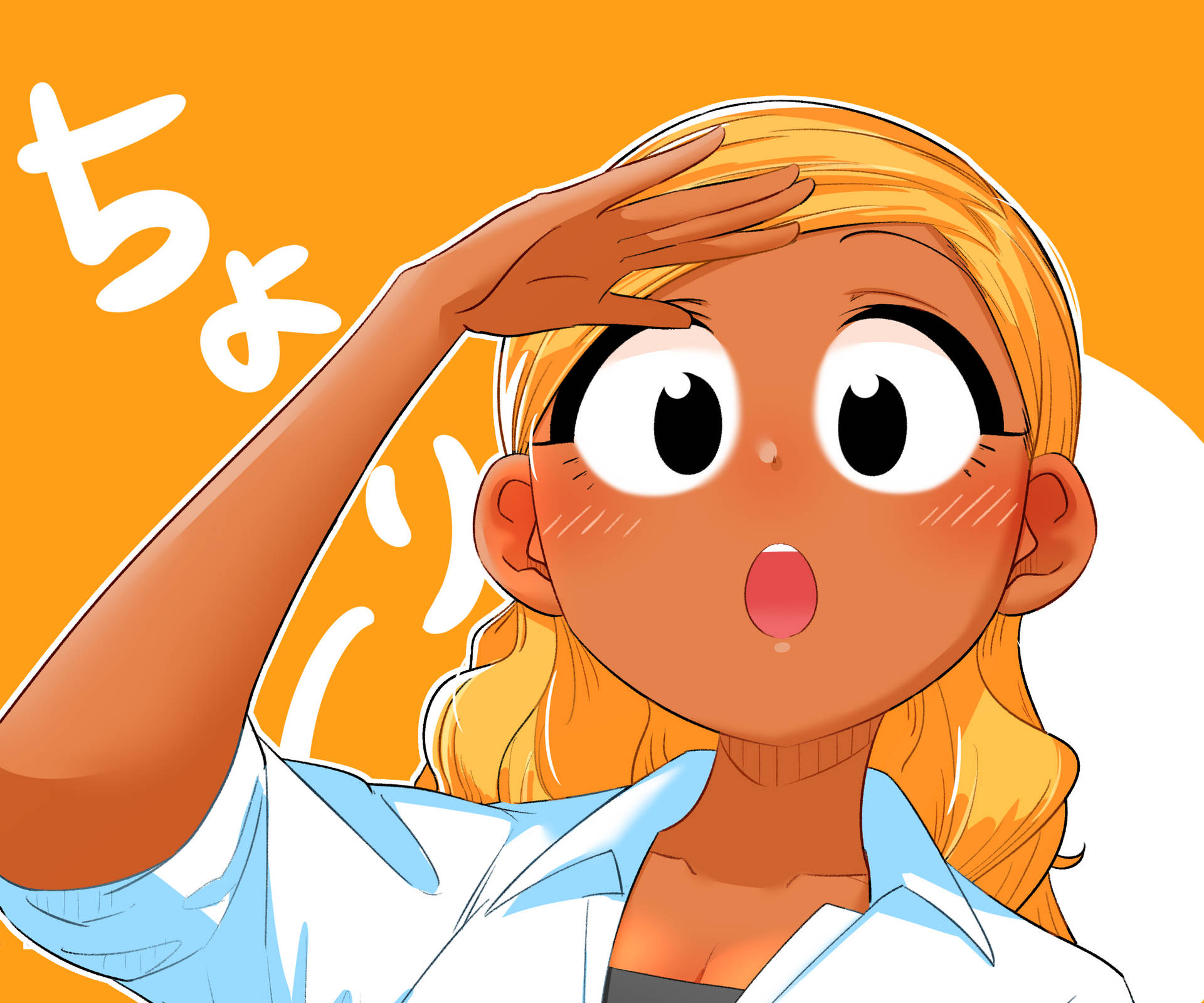 A Cartoon Girl With Her Eyes Closed Background