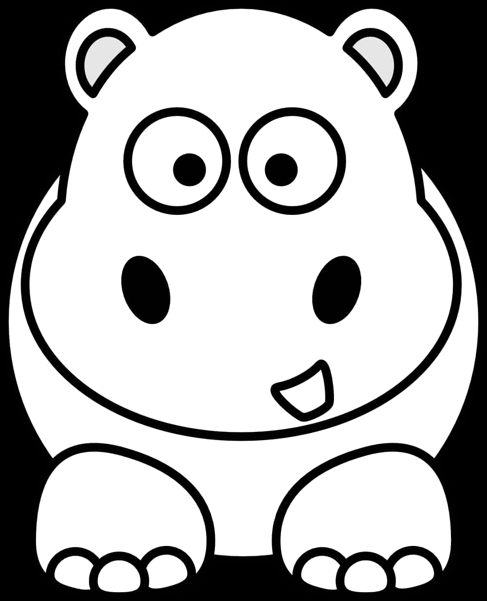 A Cartoon Hippo With Big Eyes Background