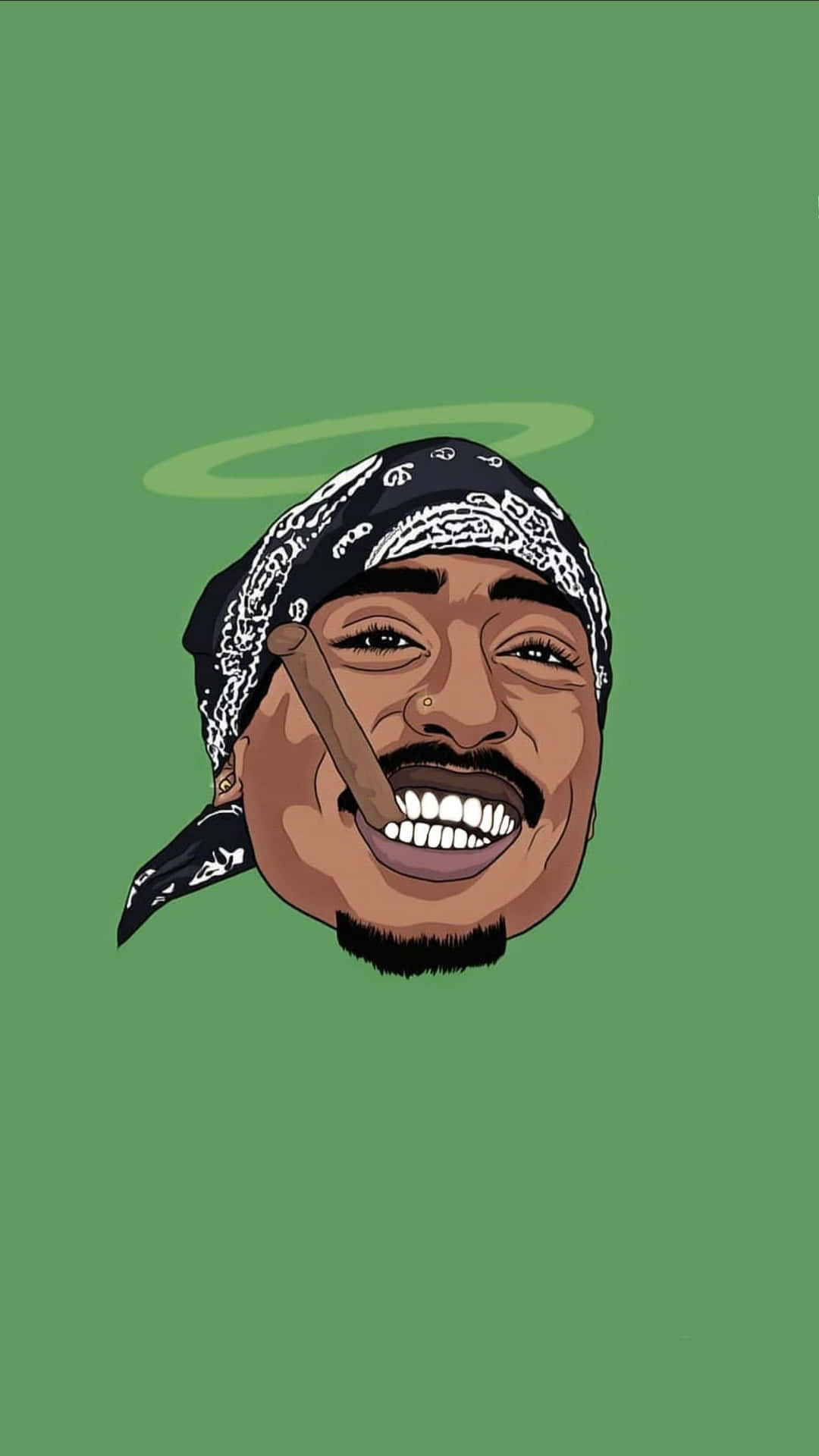 A Cartoon Illustration Of The Iconic Rapper Tupac Shakur Background