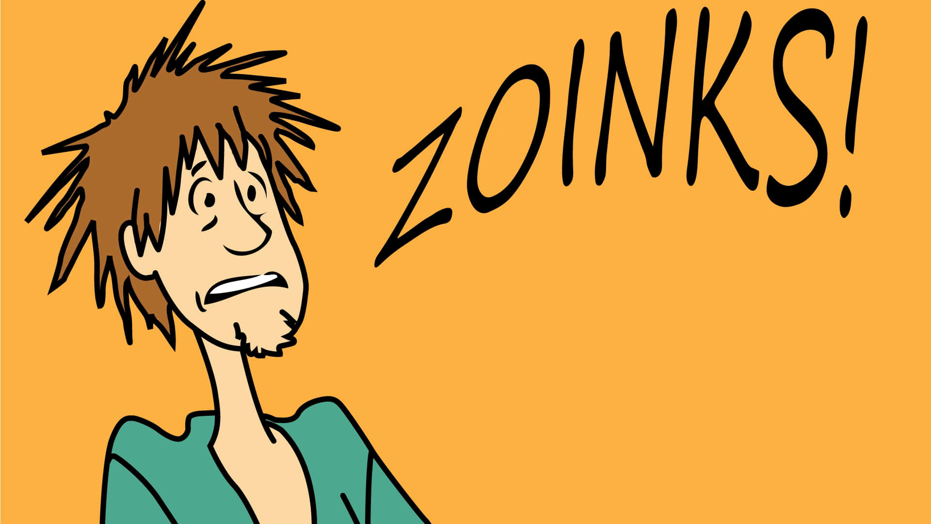 A Cartoon Man With The Word Zoinks Background