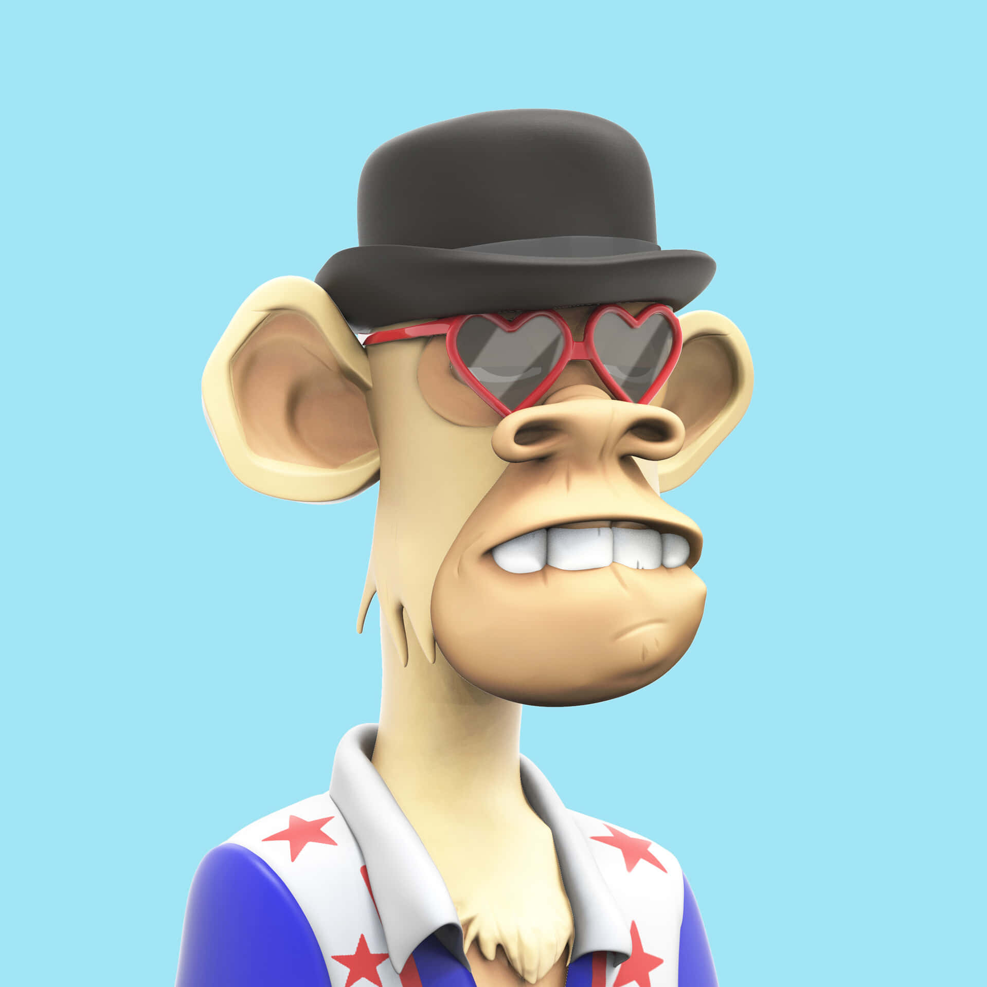 A Cartoon Monkey Wearing A Hat And Sunglasses Background