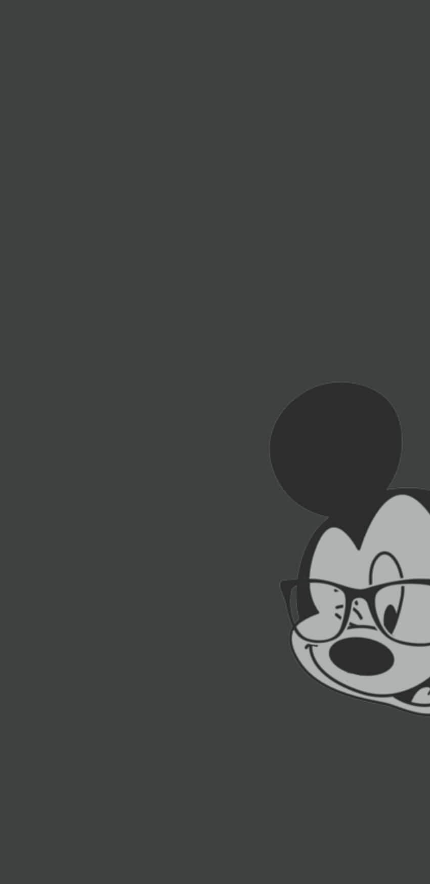 A Cartoon Mouse With Glasses And A Black Background Background