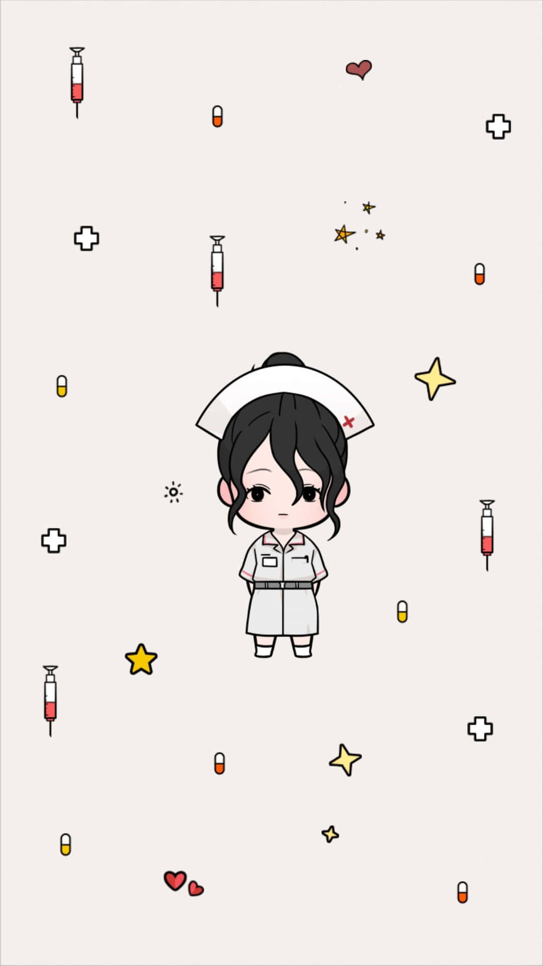 A Cartoon Nurse With A Star On Her Head Background