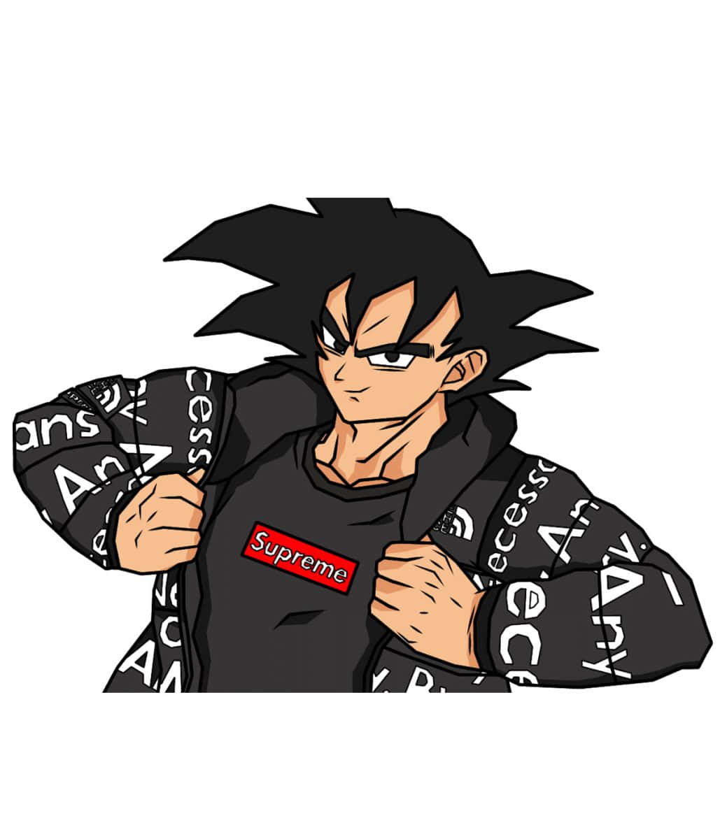 A Cartoon Of A Dragon Ball Character With Black Hair Background