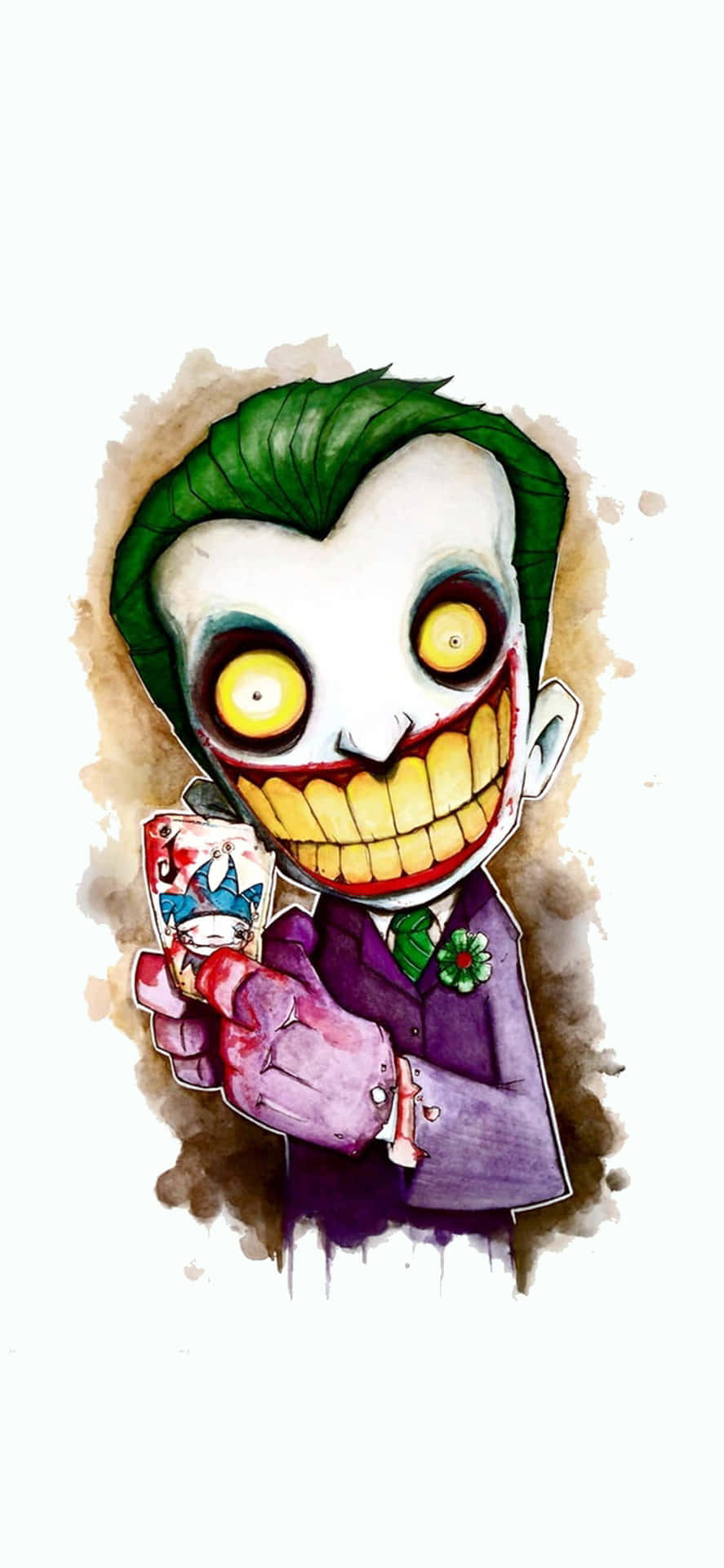 A Cartoon Of A Joker Holding A Candy Background