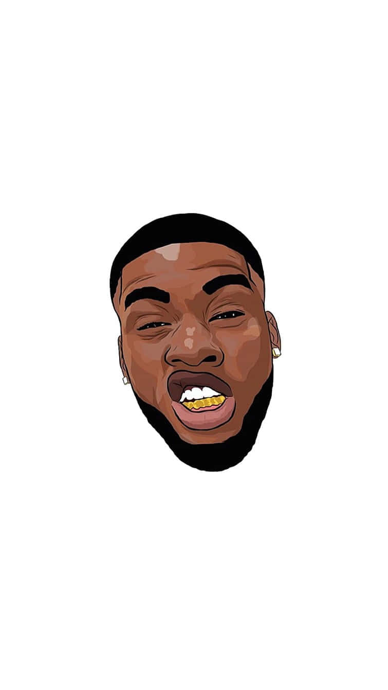 A Cartoon Of A Man With A Beard And Gold Teeth Background