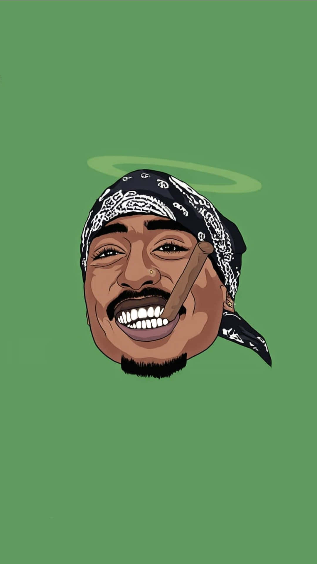 A Cartoon Of A Man With A Cigarette And A Bandana Background