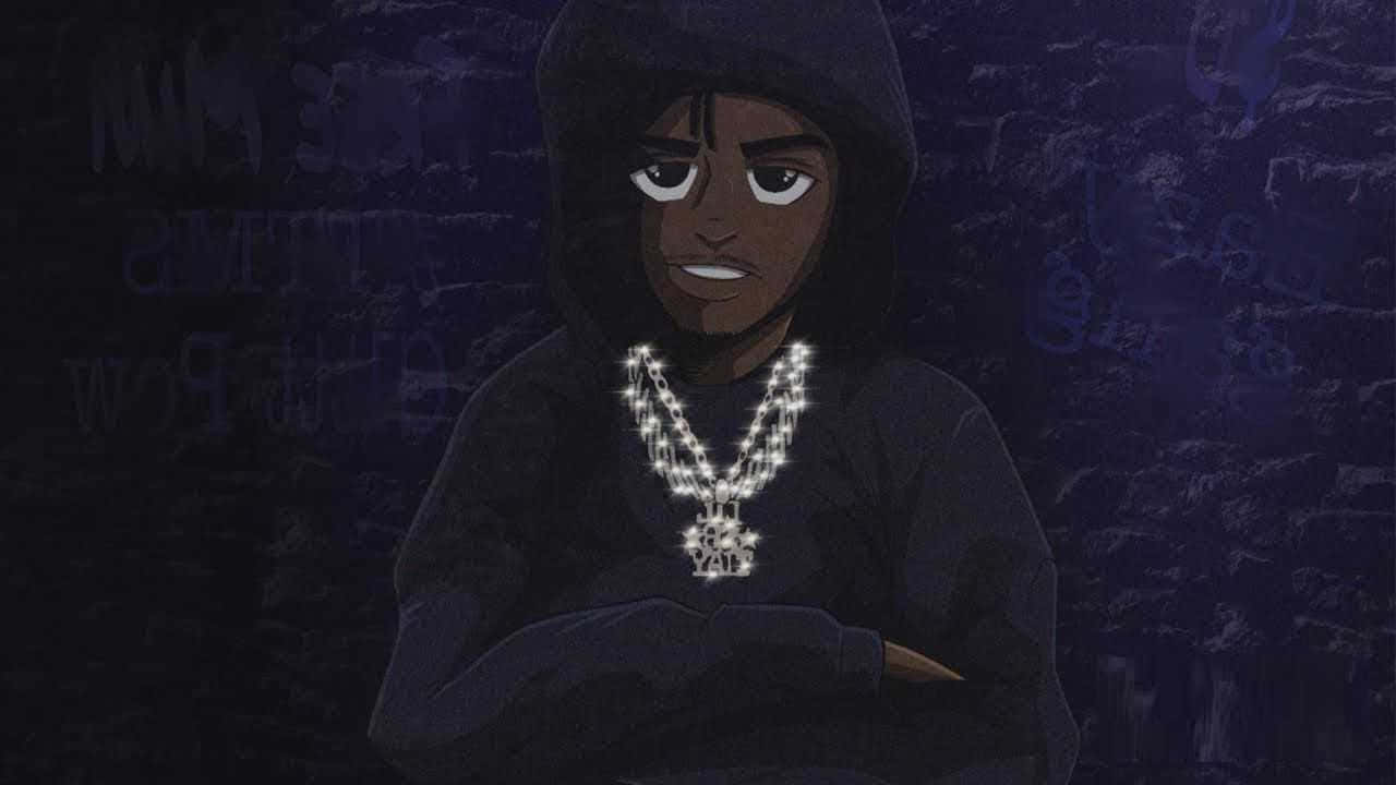 A Cartoon Of A Man With A Necklace Background