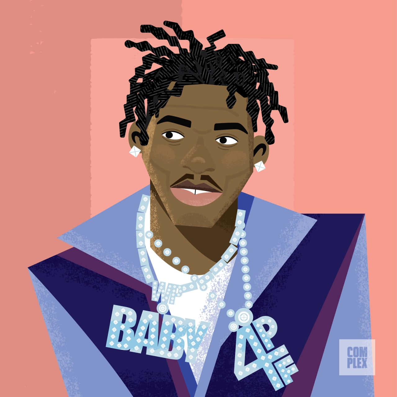 A Cartoon Of A Man With Dreadlocks And Pearls Background