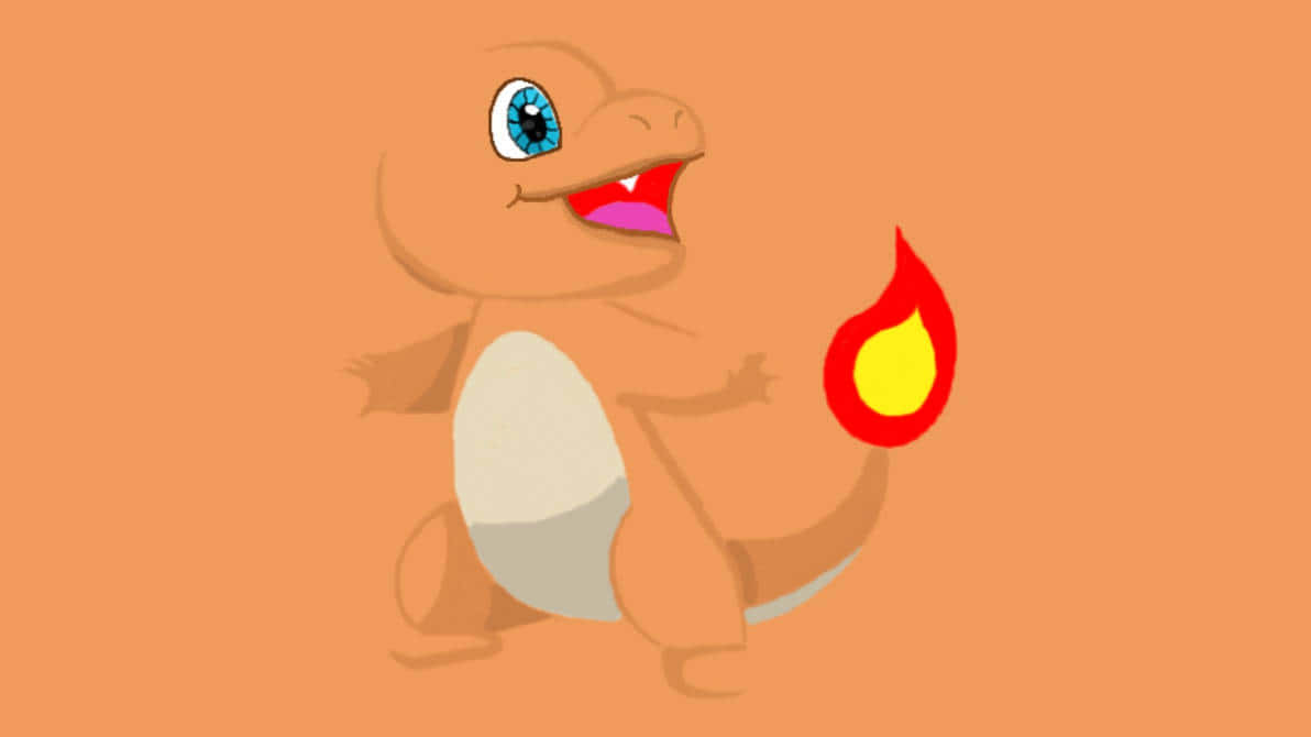 A Cartoon Pokemon With A Fire In His Mouth Background