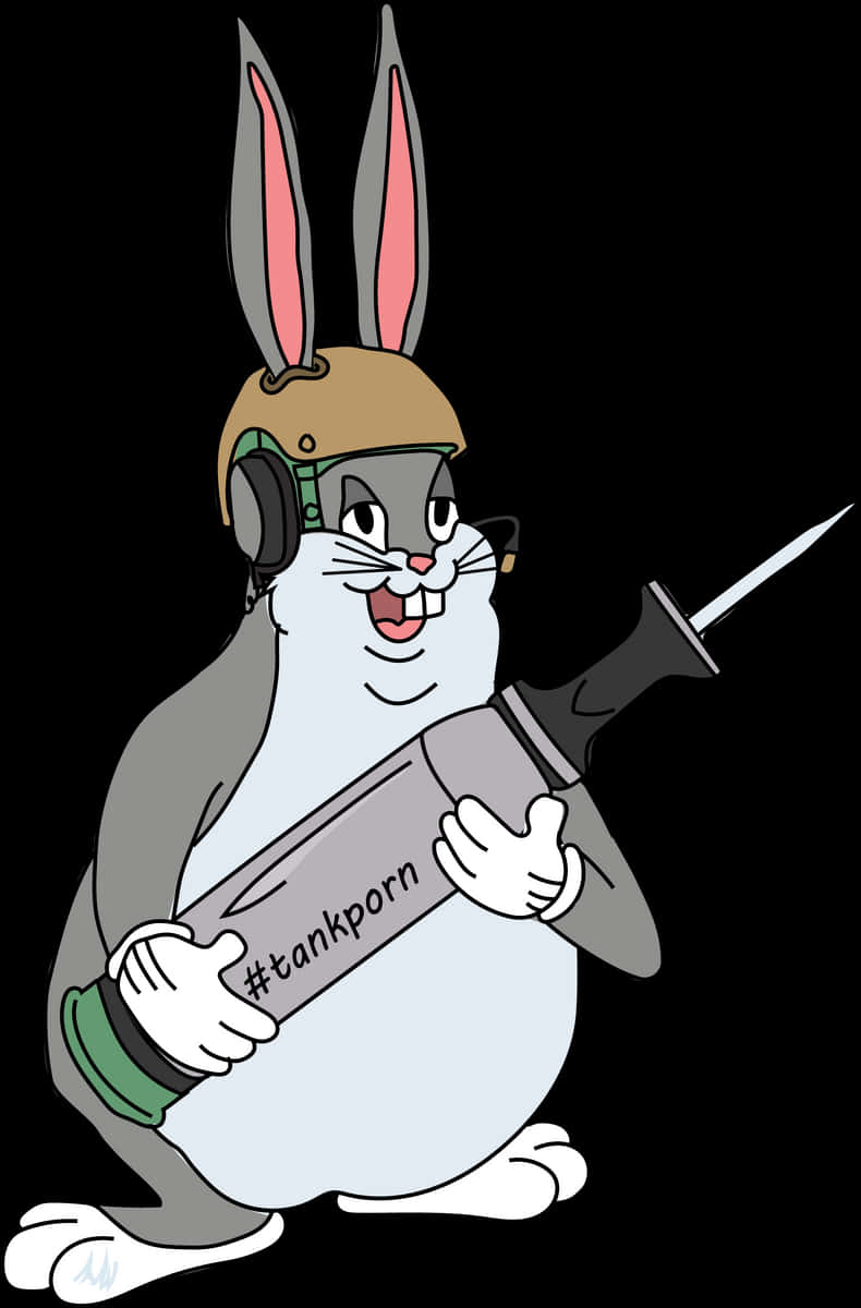 A Cartoon Rabbit Holding A Syringe