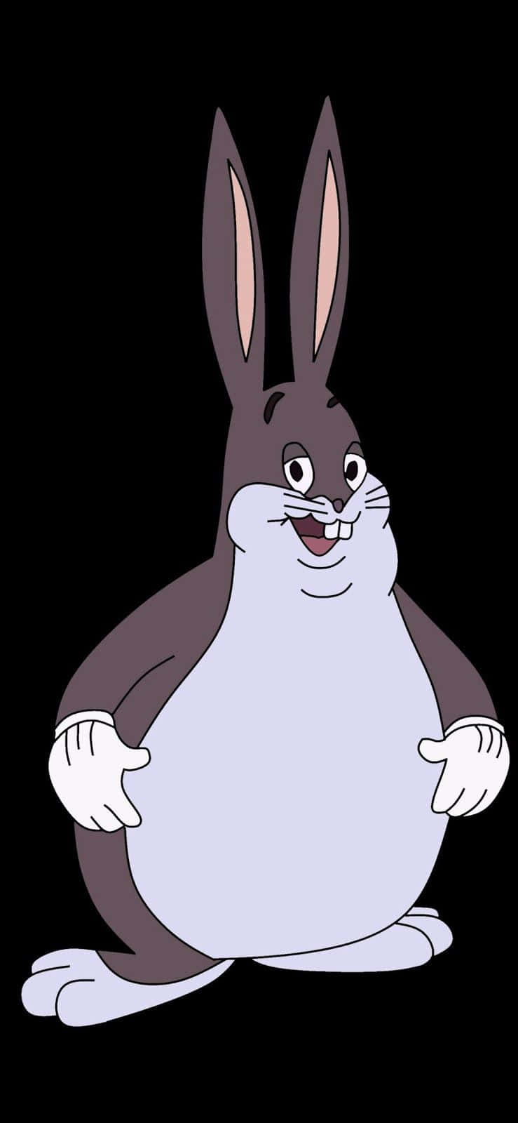 A Cartoon Rabbit With Big Ears And Big Feet Background
