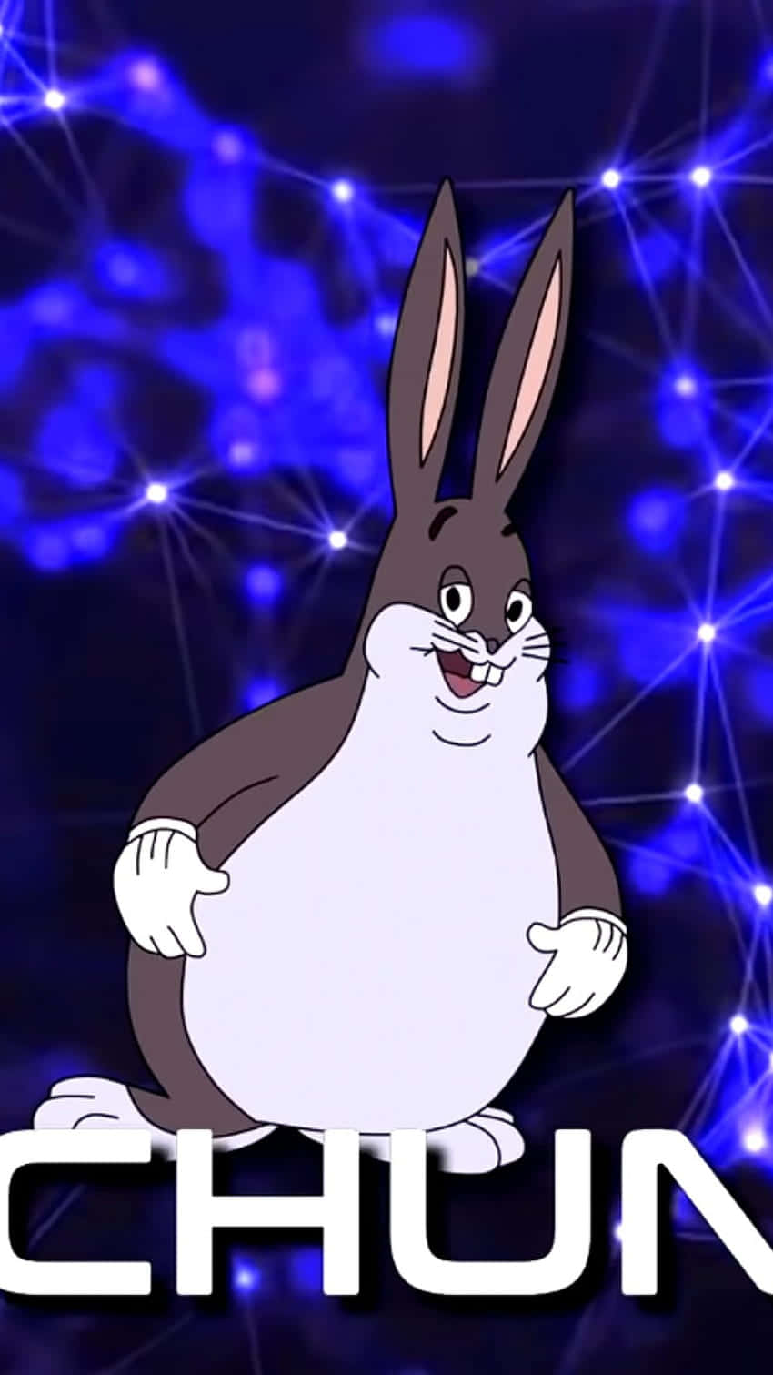 A Cartoon Rabbit With The Word Chun On It Background
