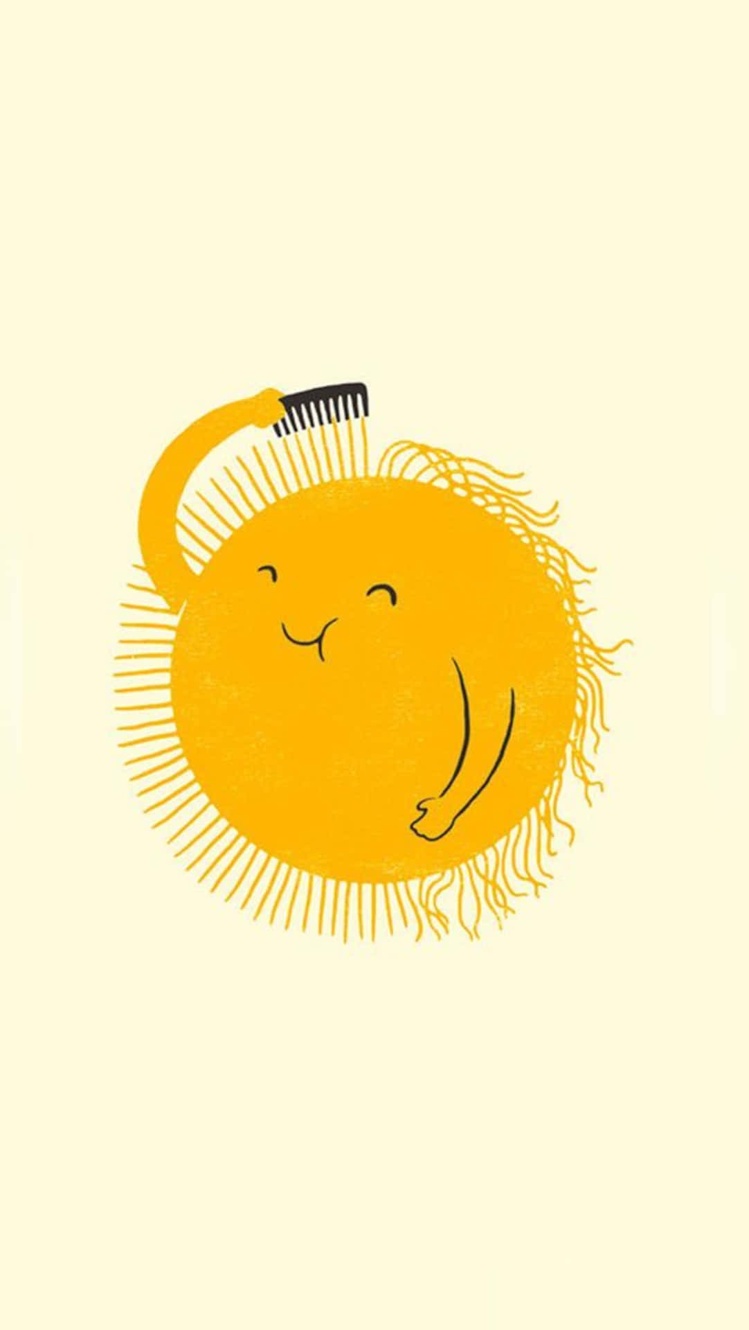 A Cartoon Sun With A Comb On It