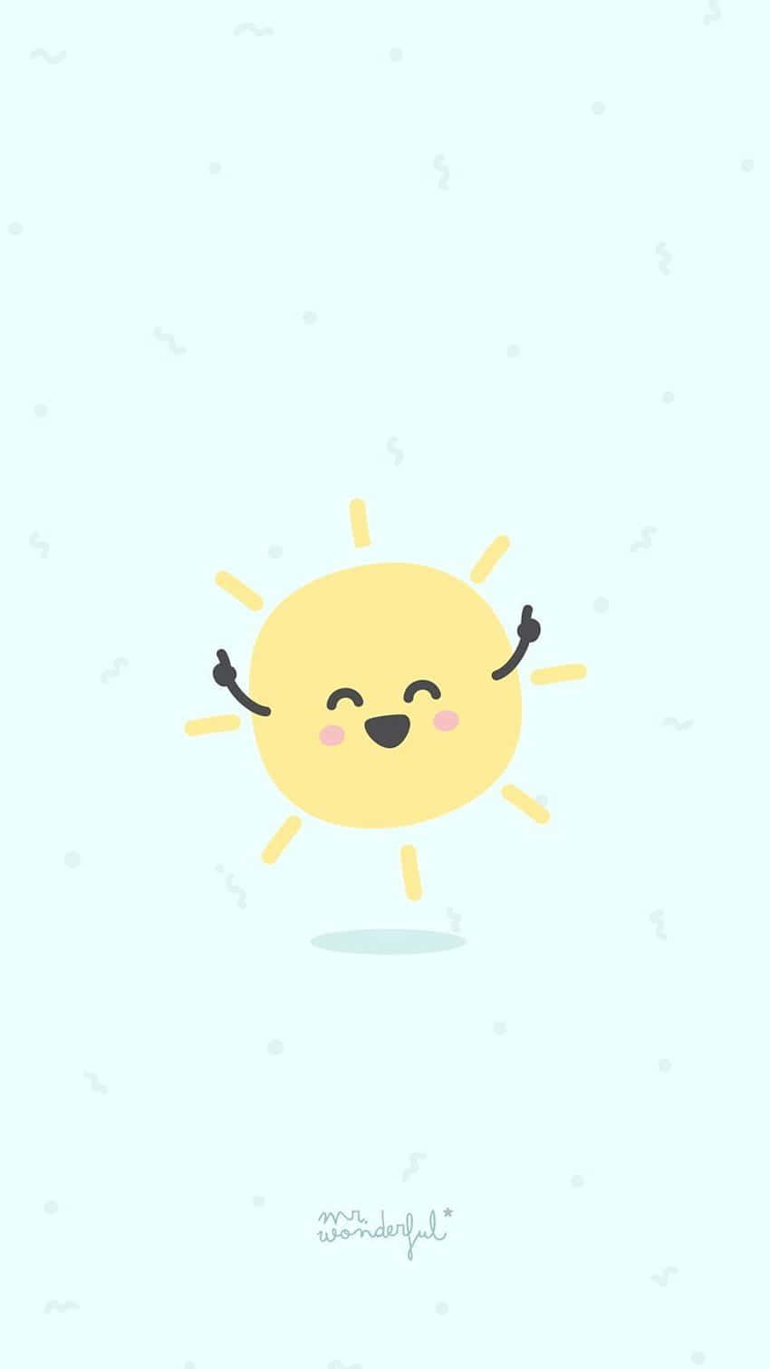 A Cartoon Sun With His Arms Up In The Air Background