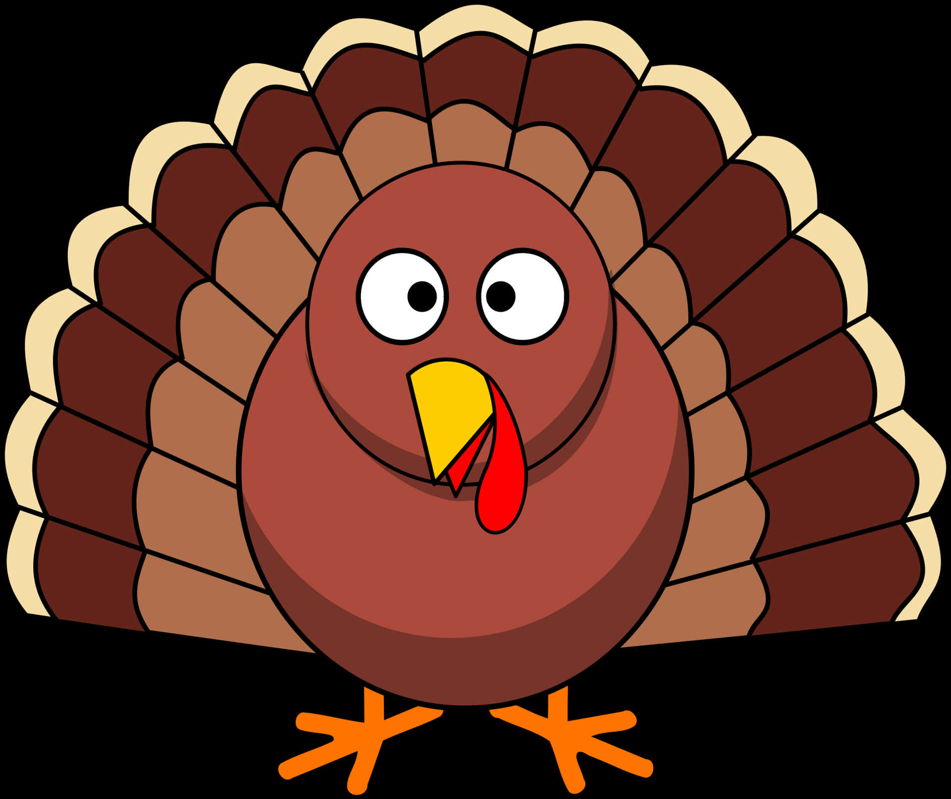 A Cartoon Turkey Celebrating Thanksgiving Background