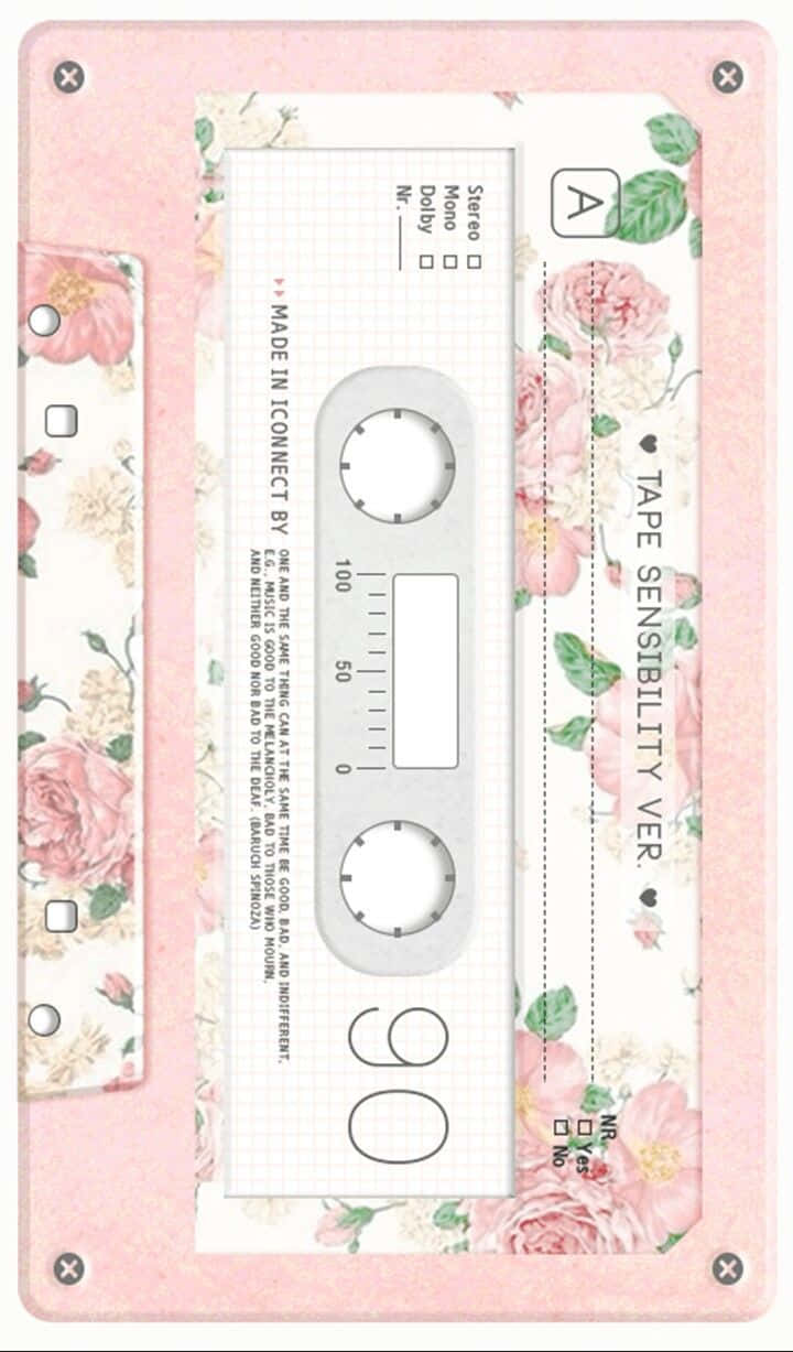 A Cassette With Flowers On It Background