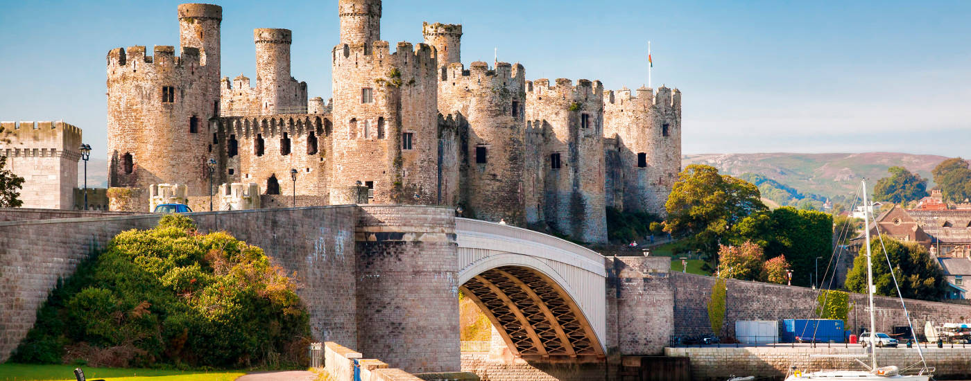 A Castle With Boats On The Water Background