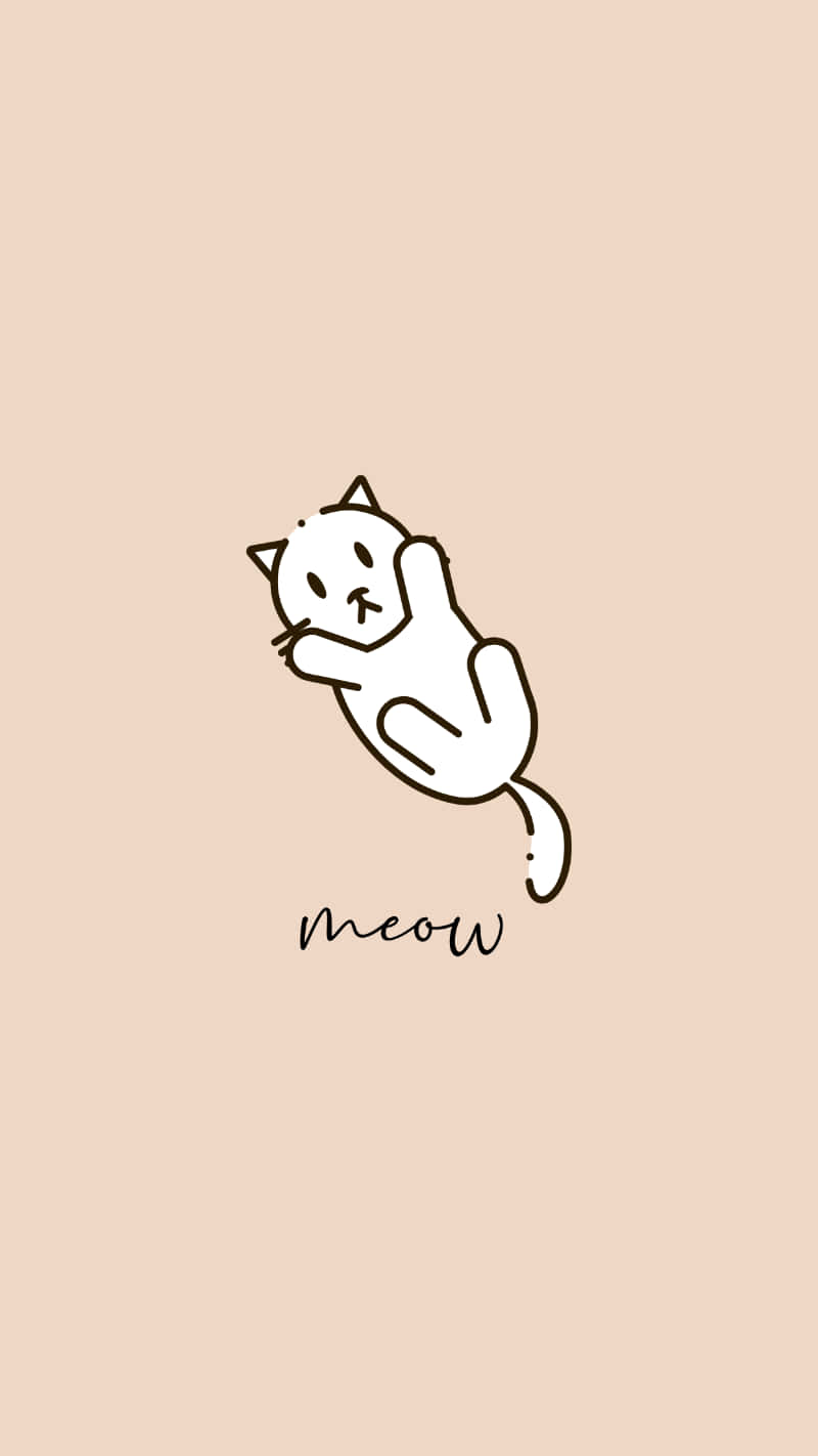 A Cat Logo With The Word Mow Background