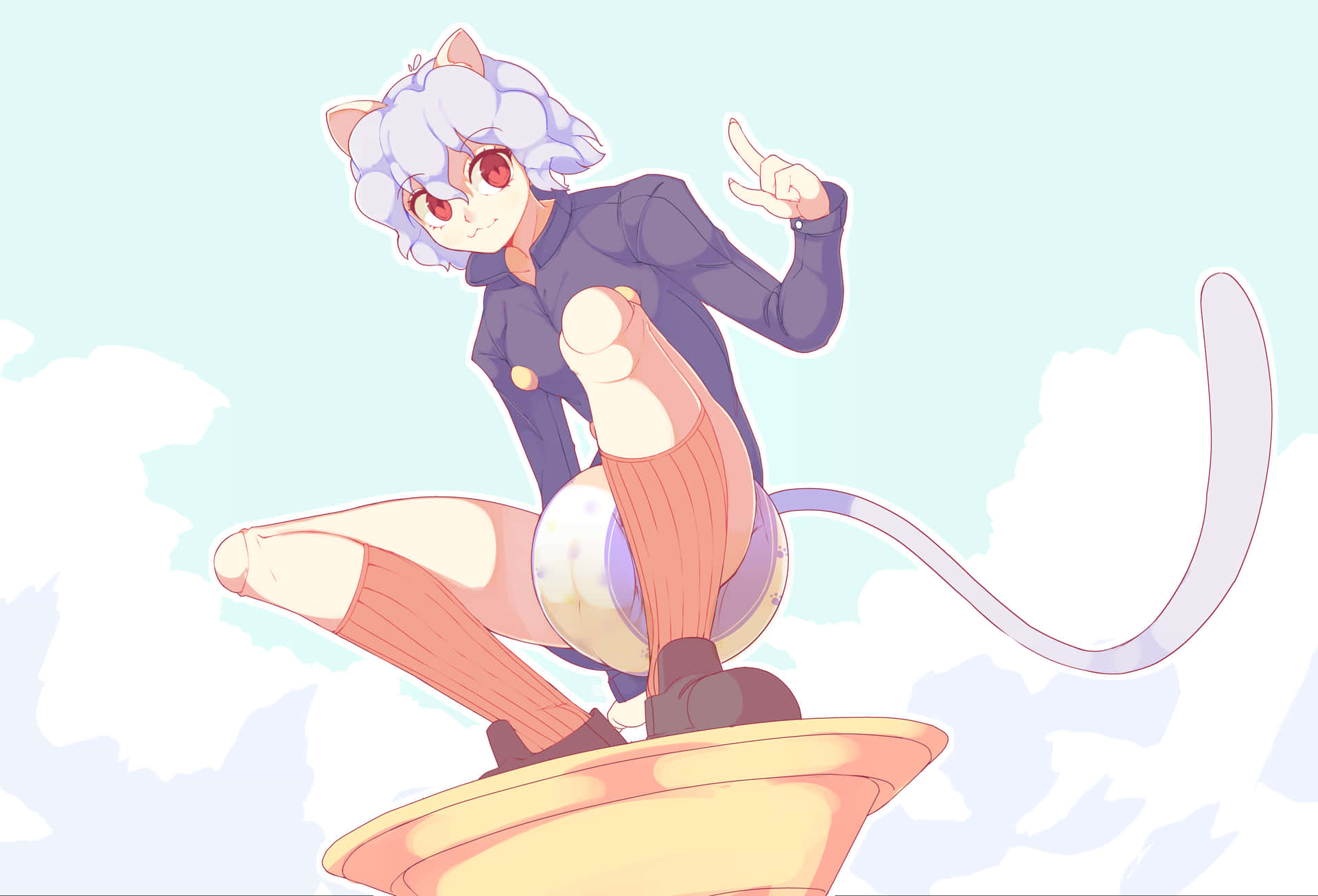 A Cat Sitting On Top Of A Pot Background