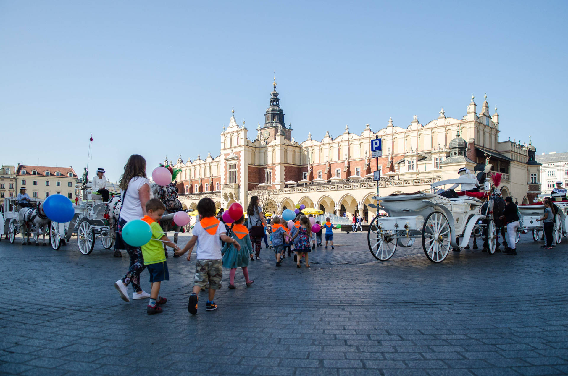 A Celebration In Krakow Old Town, Poland Background