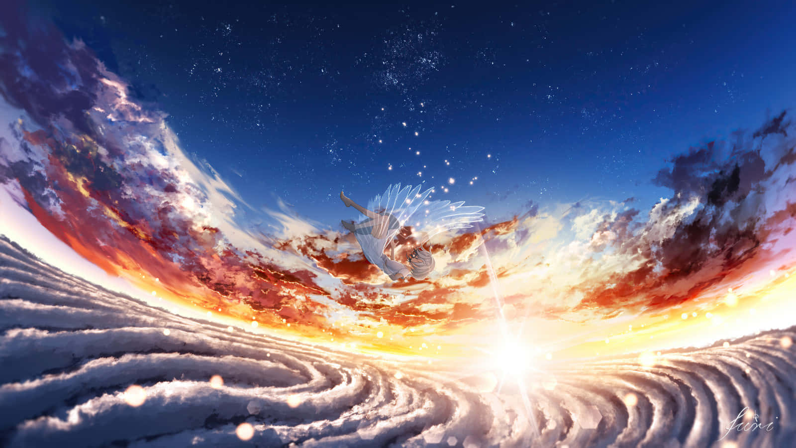 A Celestial Scene Of Angelic Aesthetics Background