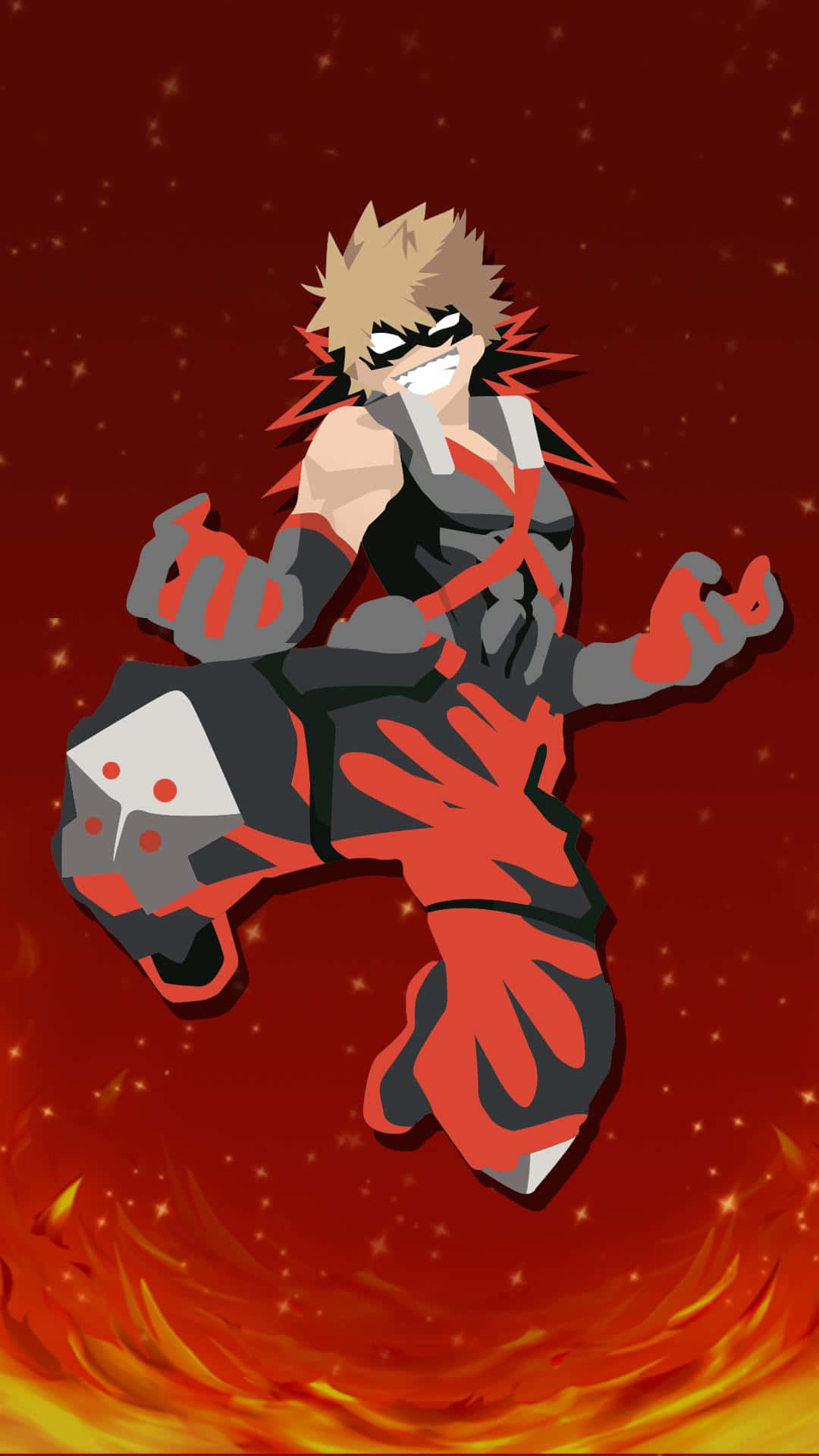A Character In A Red Outfit Jumping In The Air Background
