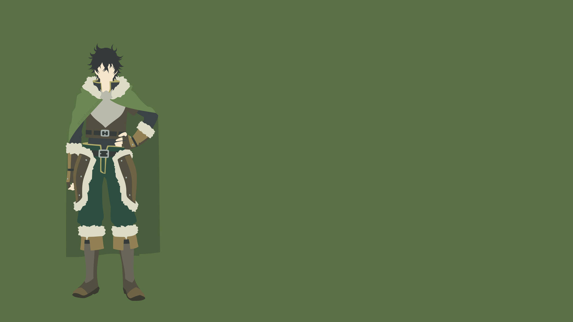 A Character In An Anime Outfit Standing On A Green Background