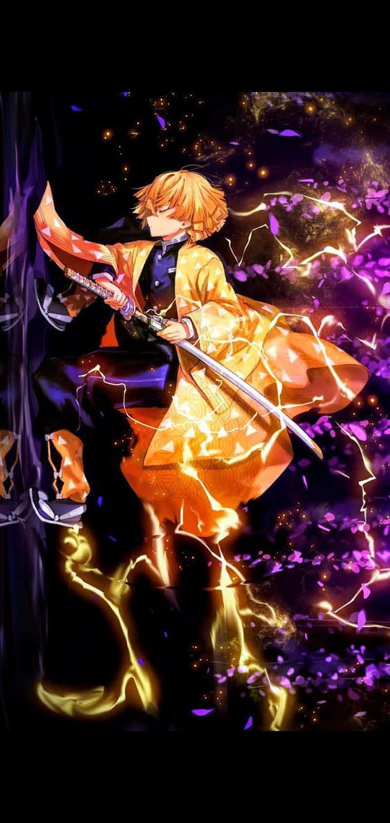 A Character In An Anime With A Sword Background