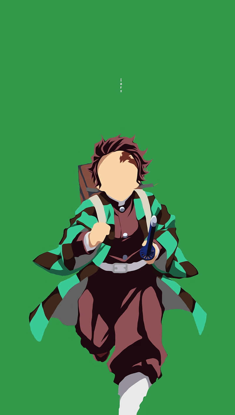 A Character Is Running On A Green Background Background