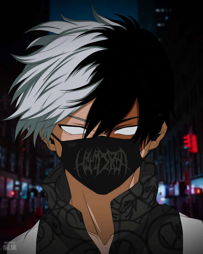 A Character Wearing A Mask At Night Background