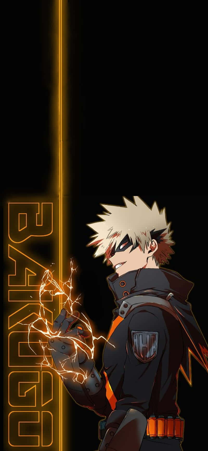 A Character With A Flashlight And A Black Background Background