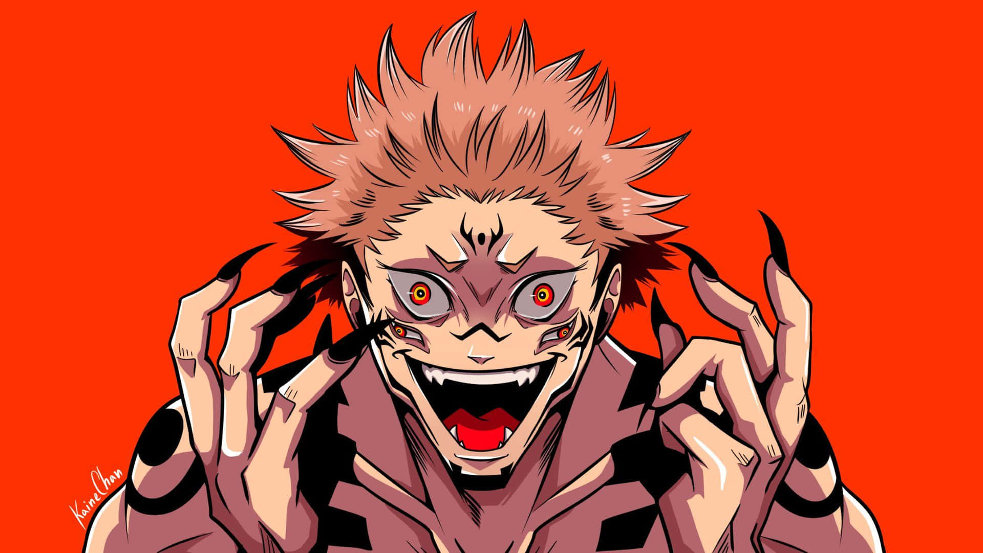 A Character With A Mouth And Teeth Background