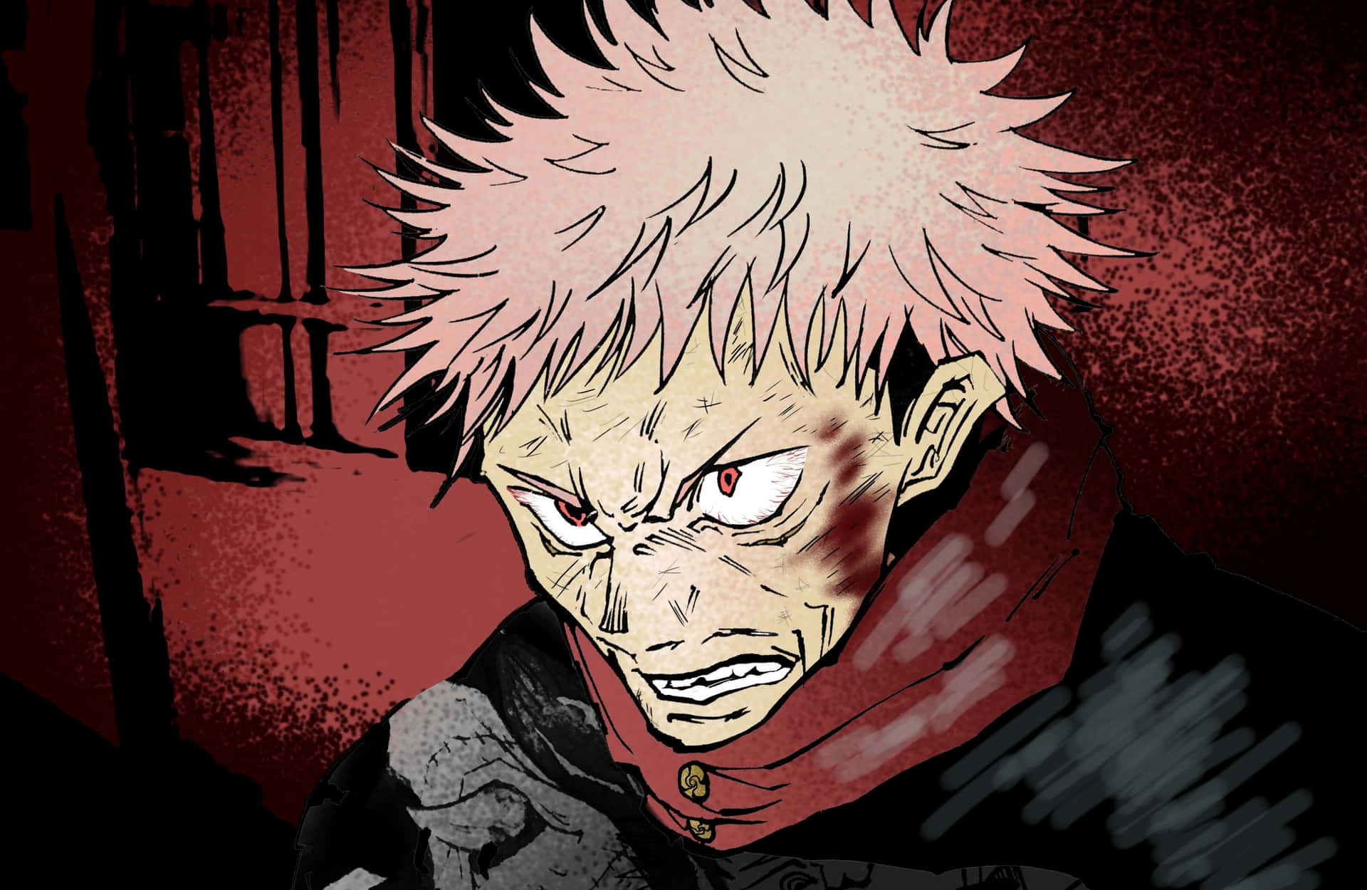 A Character With A Pink Hair And A Black Jacket Background