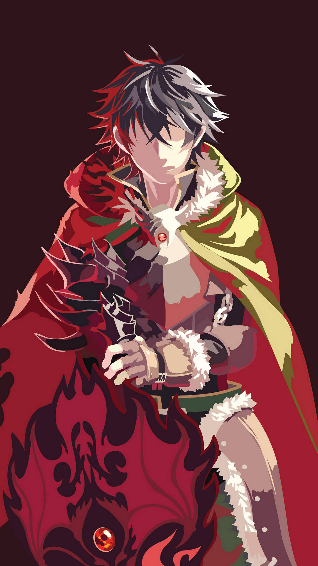 A Character With A Red Cape And A Sword Background