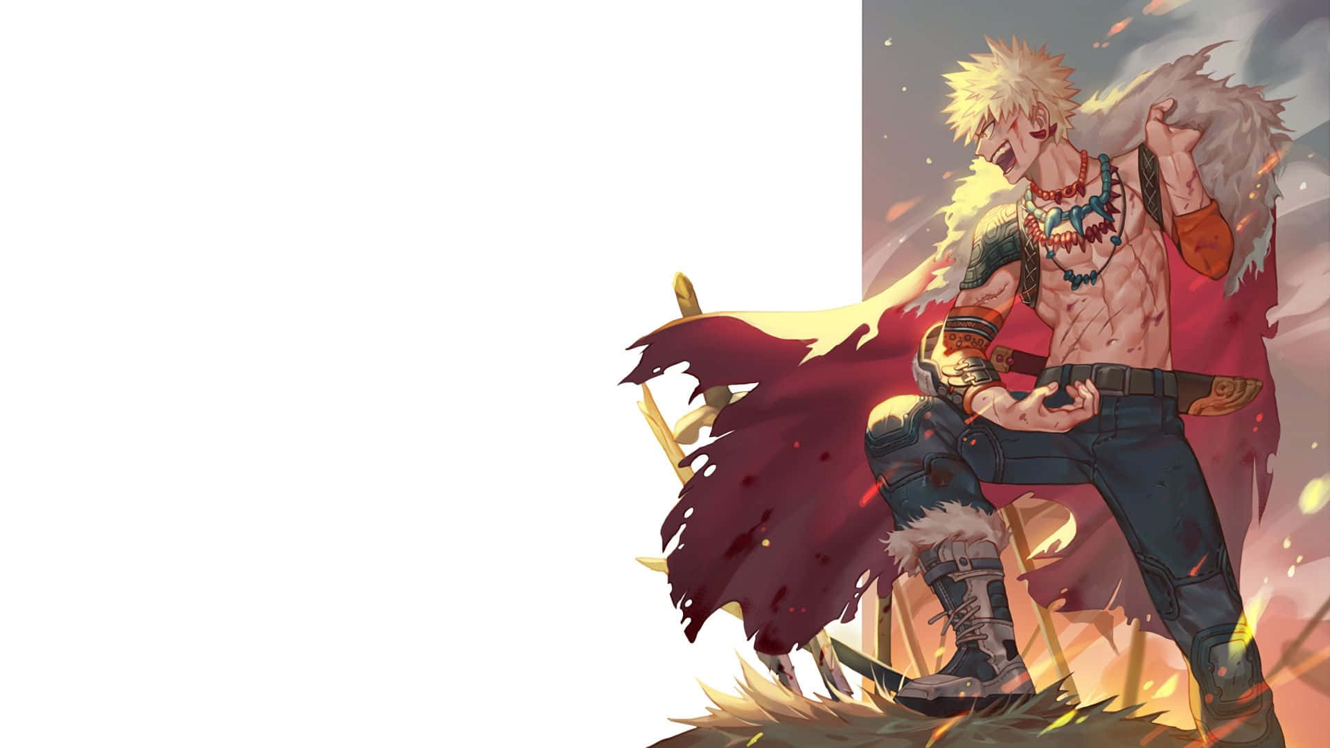 A Character With A Sword And A Hat Background