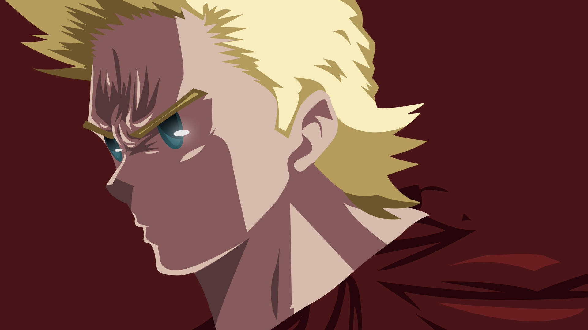 A Character With Blue Eyes And Blonde Hair Background